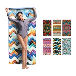 HiTurbo Microfiber Quick Drying Beach Towels , Ultra Lightweight, Fast-drying Super Absorbent Bohemian Printing
