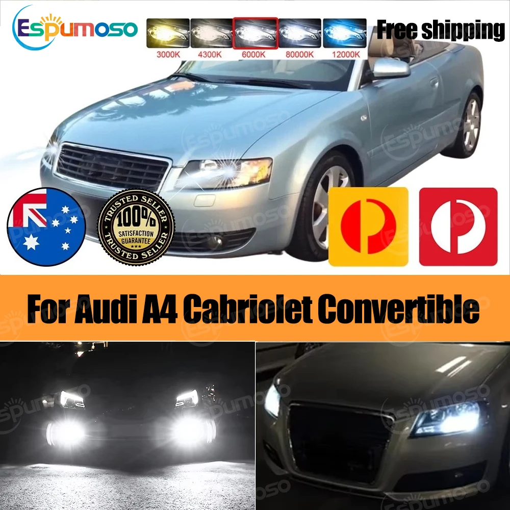 

2 шт. автомобильные фары дневного света H7 светодиодная лампа светодиодная лампа супер яркая 6000K белая для Audi A4 Cabriolet Convertible