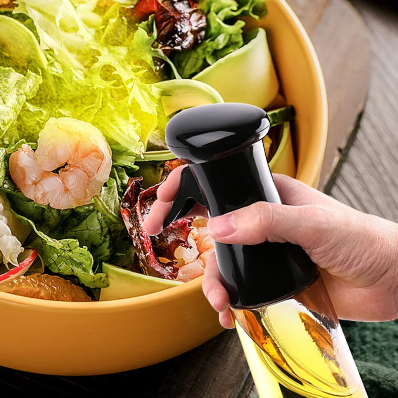 Oil can automatic opening and closing glass oil spray can high-pressure spray barbecue oil spray bottle kitchen spray bottle