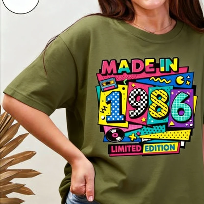 Custom Made 40th Birthday Personalized Chapter 1986 Unisex Shirt Limited Edition Born in Gift for Her Printed T-shirt Tops