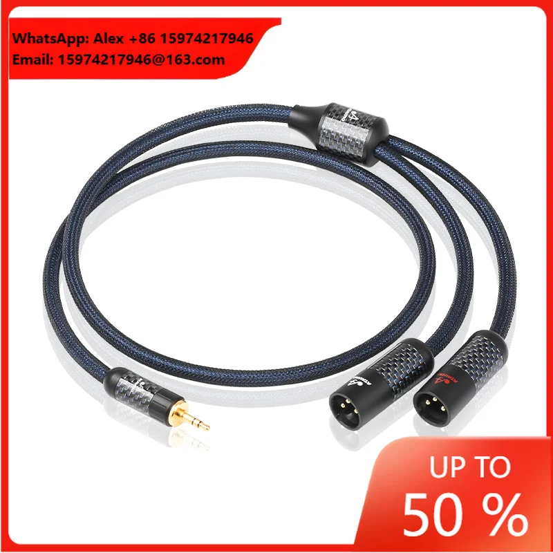 For ATAUDIO Professional Hifi 3.5mm Male Dual Xlr Audio Cable For Speakers Power Amplifiers DVD Player For Microphone Monitor