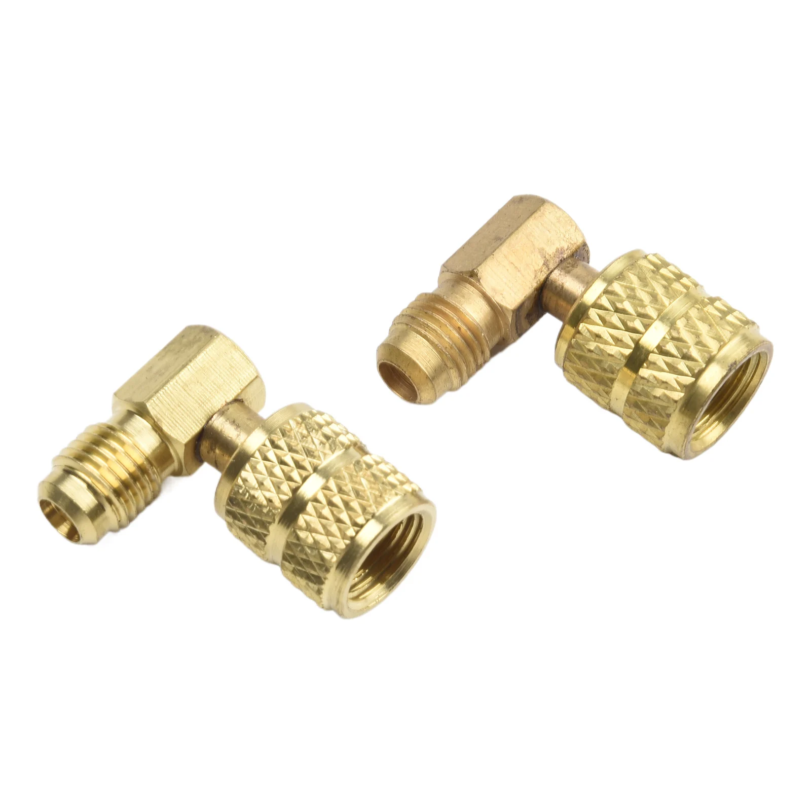 1/4SAE-5/16SAE Hose Connector Refrigerantion Hose Connector Split Adapter Refrigeration Services for sae for sae Gold Green