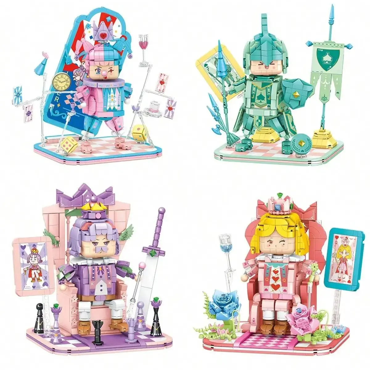 2219-2227 Speelkaart Bouwsteenmodel Volledige set, bouwsteenspeelgoed voor kinderen en volwassenen Vakantiecadeaus