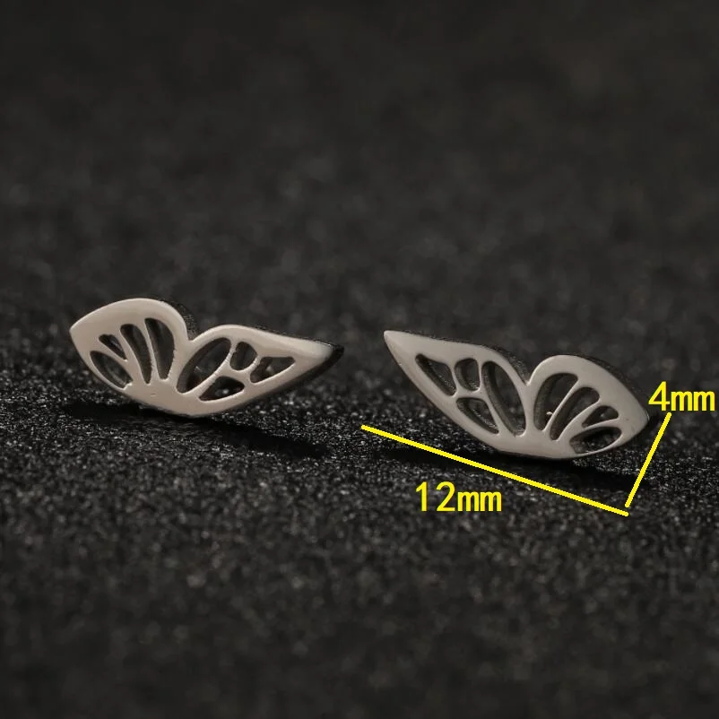 Shuangshuo 2023 Trend Stainless Steel Earrings Bohemian Delicate Symmetrical Butterfly Stud Earrings for Women Jewelry Best Gift