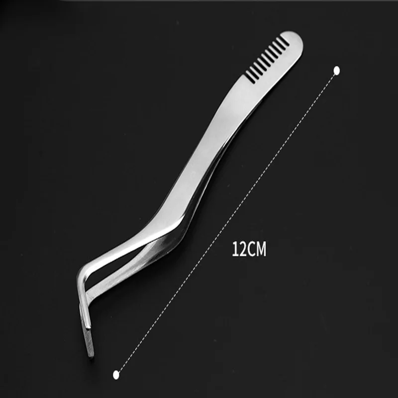 Eyelash Comb Tweezers Stainless Steel Anti-Static Non-Magnetic Professional Pincet Lashes Extension Tweezers Makeup Tools