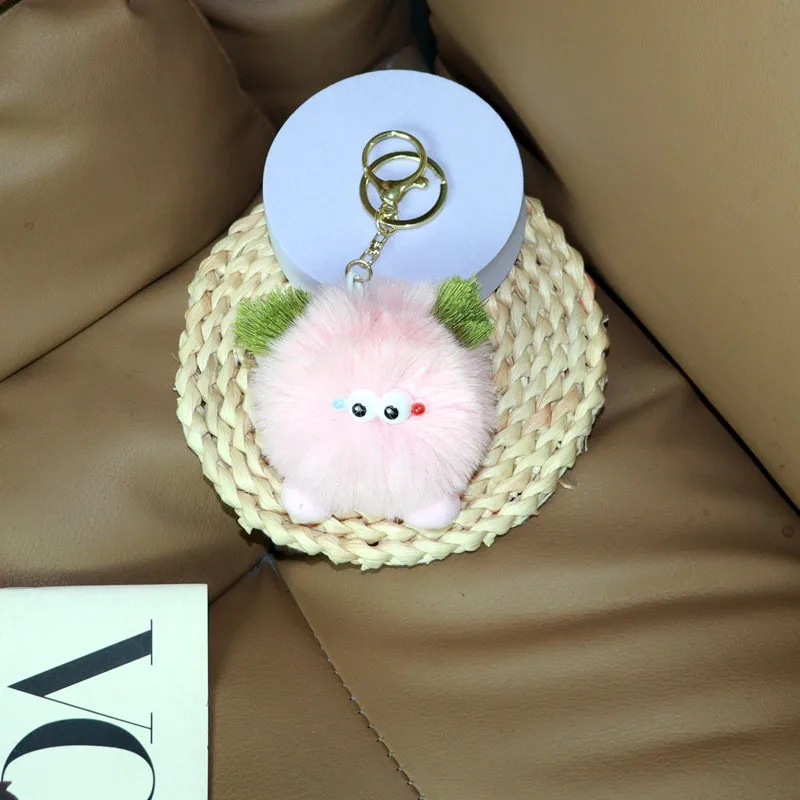 Cute Cartoon Elf Fur Ball Doll Keychain Funny Creative Lovely Plush Doll Bag Decoration Pendant Children's Holiday Birthday Gift