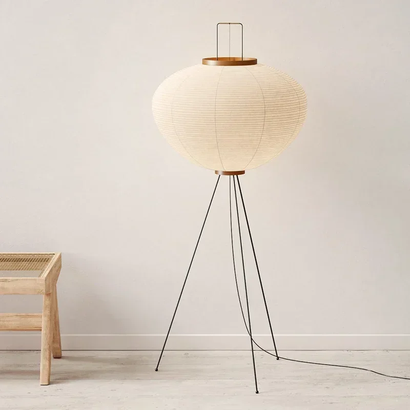 Japanese Wabi Sabi Style Desk Lamp Study Bedroom   Living Room  Dormitory Rice Paper Decoration Floor Lamp view 2