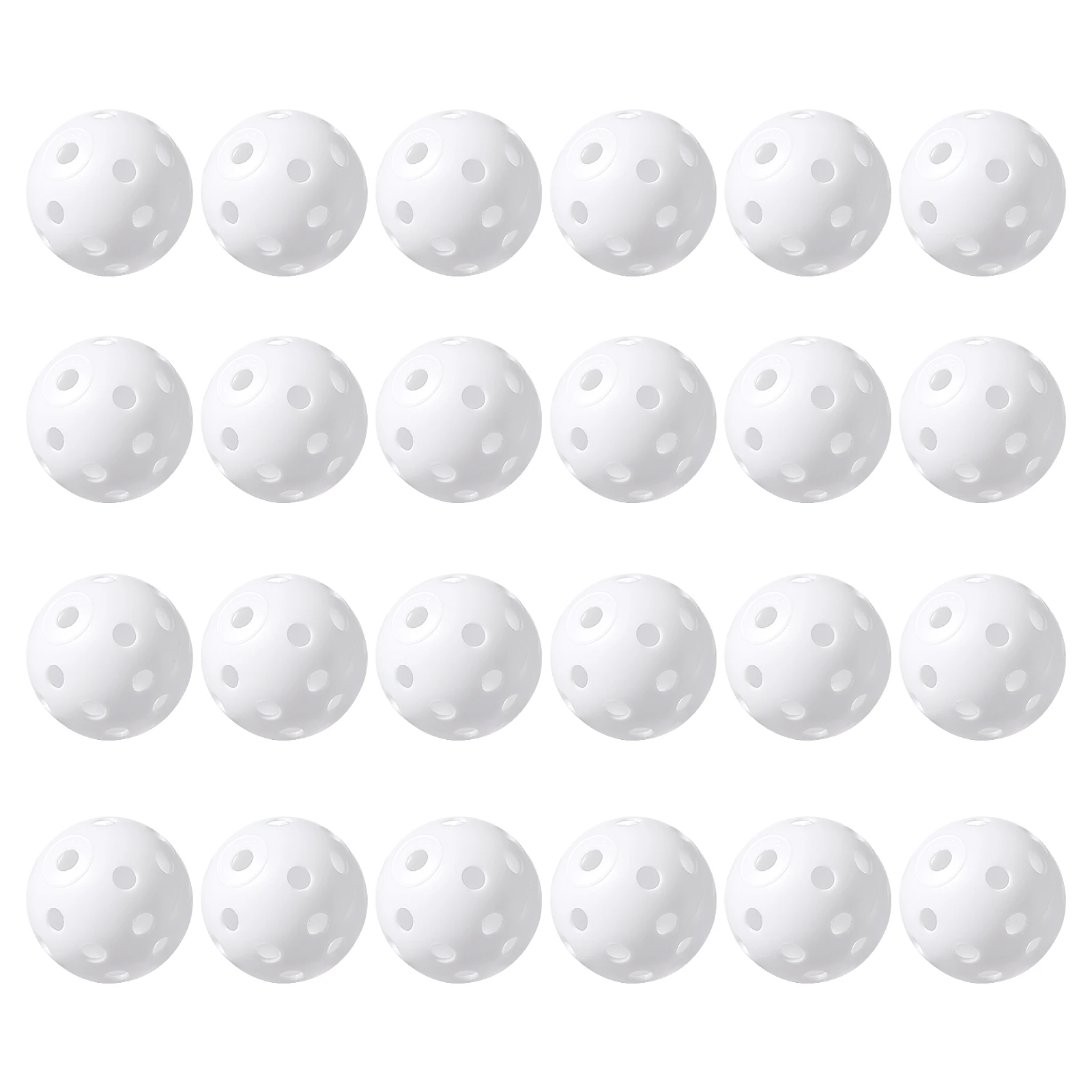 

STOBOK 24pcs/pack Perforated Plastic Play Hollow Practice Training Sports Golf Hole Ball (White)