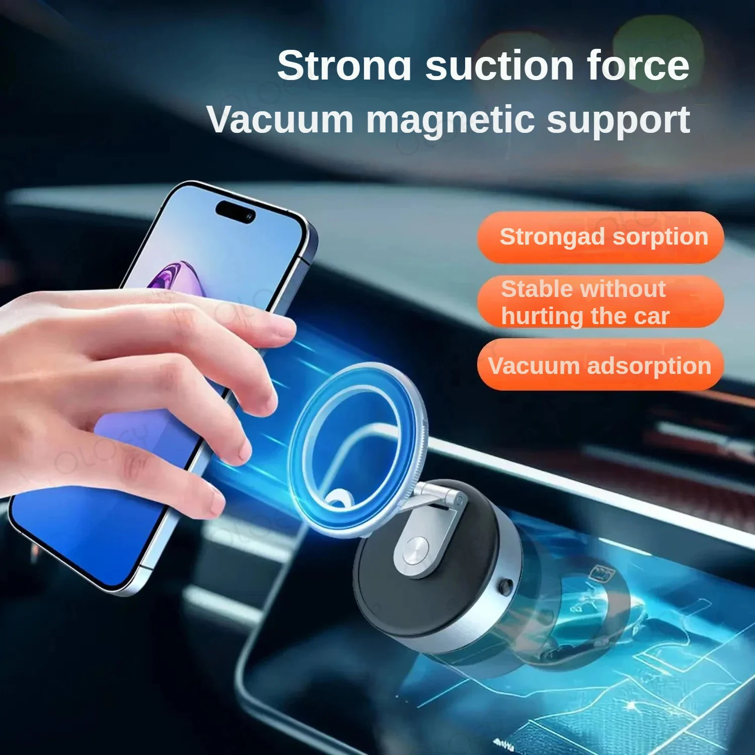 Electric suction cup mobile phone car holder portable desktop holder For iPhone Samsung Xiaomi magnetic vacuum phone holder