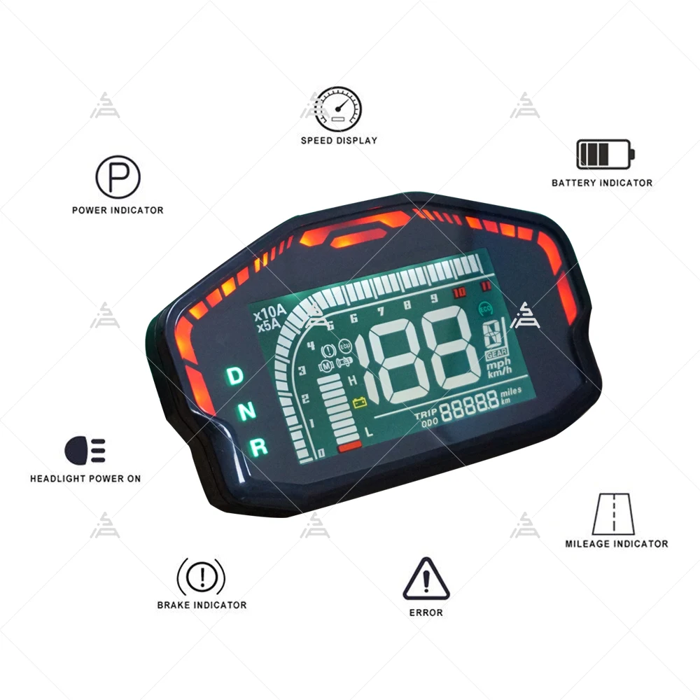DKD Multifunction LCD Color Speedometer Display Interface