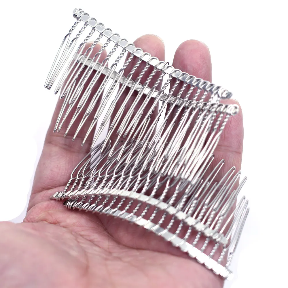 Free Shipping 150Pcs Silver Tone Comb Shape Hair Clips Charms Fashion Jewelry Findings Component 7.8x3.8cm