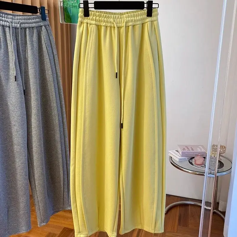 

Мужские свободные брюки прямого кроя больших размеров с эластичным поясом, повседневные, осенне-зимние, новые, в уличном стиле, модные, для пар.