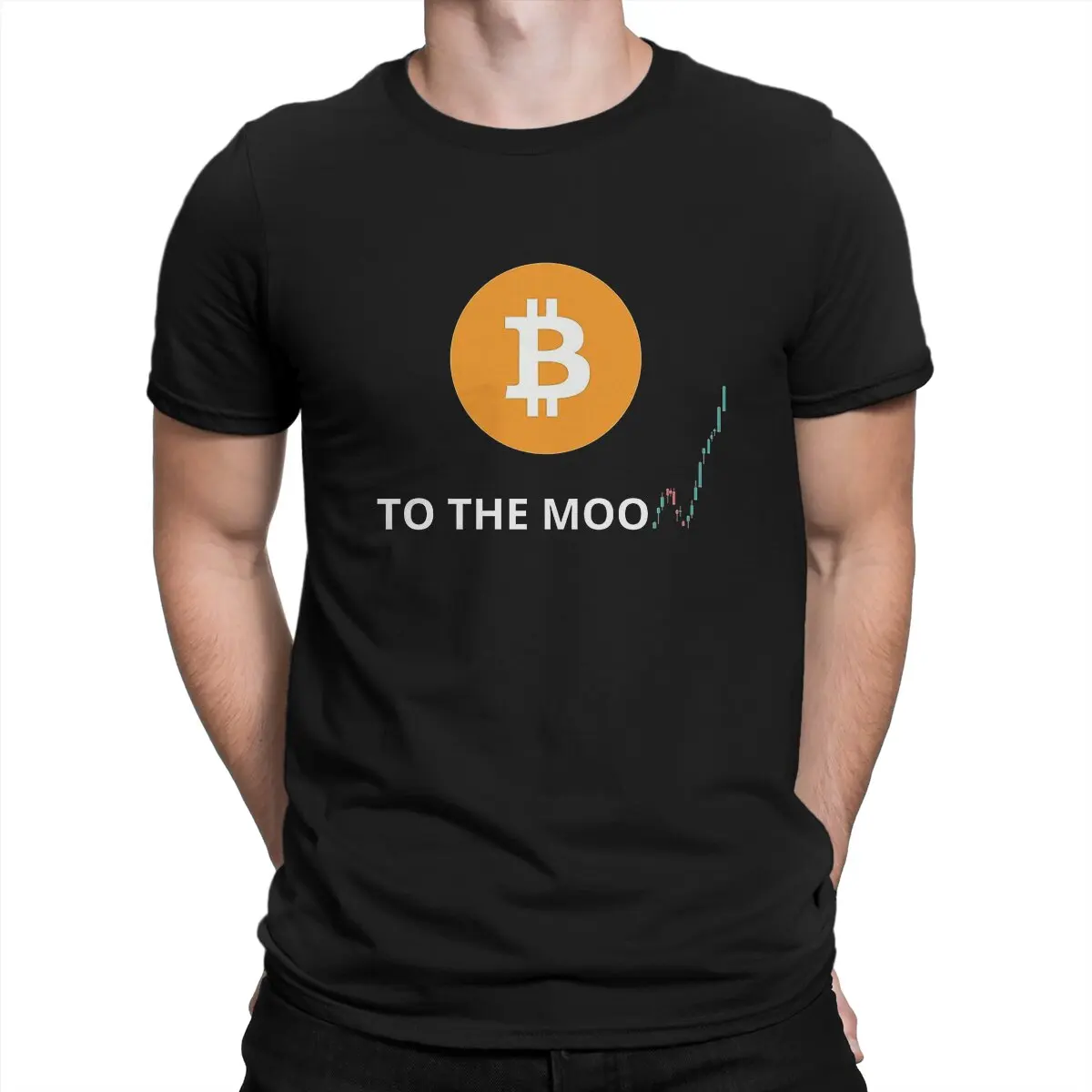 To The Moon Unique TShirt Bitcoin Cryptocurrency Art Casual T Shirt Hot Sale Stuff For Men Women