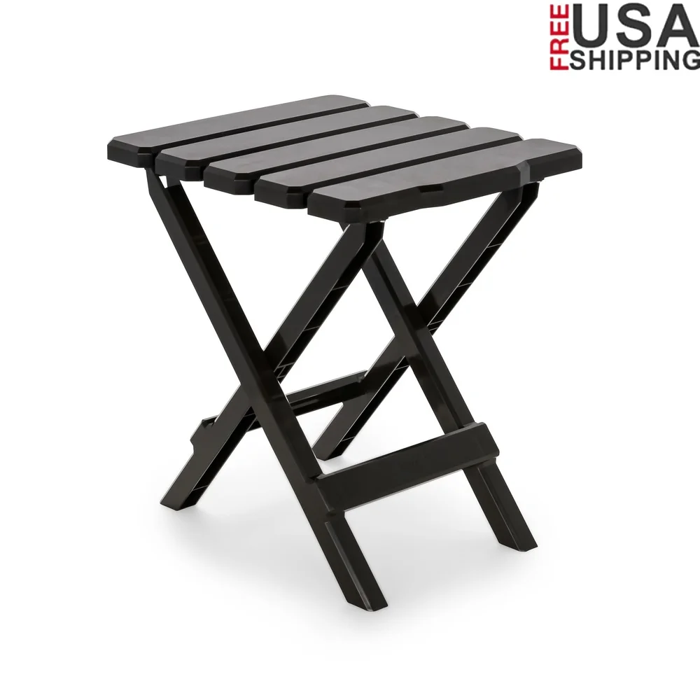

Quick Folding Adirondack Table Portable Picnic Side Table Lightweight Easy Storage Indoor Outdoor Mocha Color 51882
