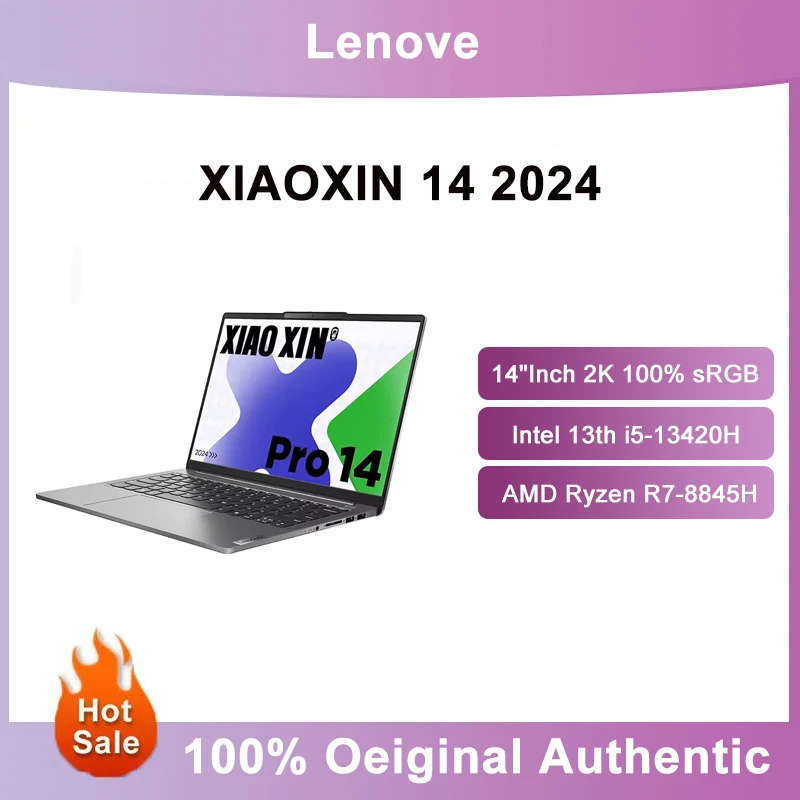 Ноутбук Lenovo XIAOXIN 14 2024 AMD Ryzen R7-8845H Intel Core i5-13420H RAM 16 ГБ 32 ГБ SSD 512 ГБ 14 дюймов FHD Ноутбук Ультрабук ПК