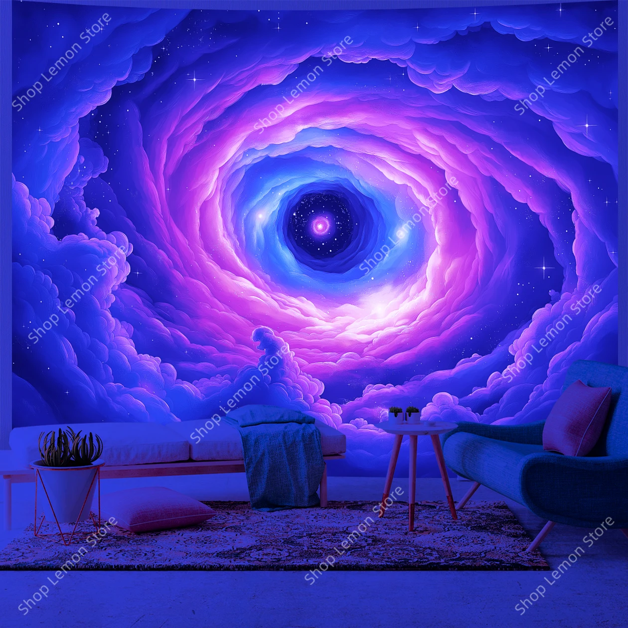 غالاكسي الدوامة سديم الجدار الشنق الأشعة فوق البنفسجية نسيج للمنزل اليوغا غرفة التأمل البوهيمي زن سبا مكتب ديكور النجوم السماوية الفن #3