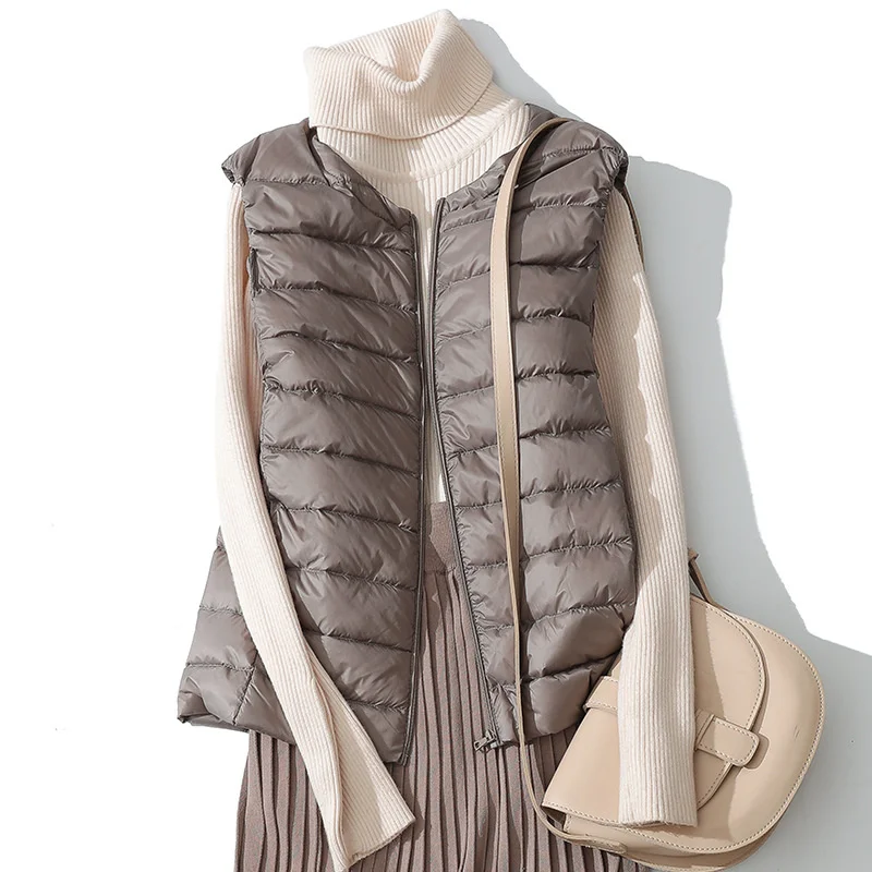 

Plus Size 7xl 8lx Women Sleeveless Waistcoat 2023 New Women's Warm Vest Ultralight Down Female Slim Fit Winter Liner