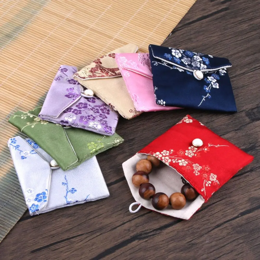 Satynowa torebka na biżuterię z klamrą, kwiatowa torebka do przechowywania biżuterii, etui na naszyjniki, pojemnik, portmonetka na monety, na imprezę