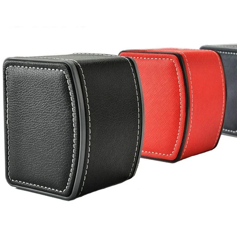 Portable Watch Box PU Leather Watch Case Organizer Storage Holder for Men Women Bracelet Vintage Jewelry Box with Leather Pillow image 5
