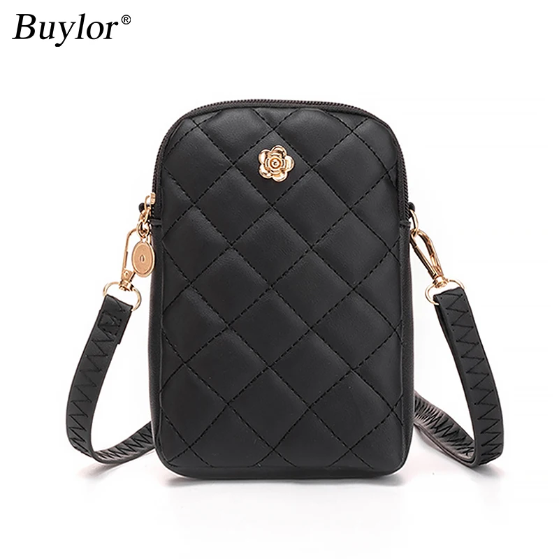 Buylor Women\'s Bags Fashion Embroidery Shoulder Bag PU Leather Clutch Wallets Girls Mini Crossbody Messenger Bags