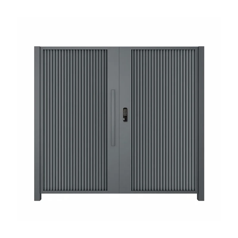 Popular Driveway Metal Main Gate Channel Door Aluminum Single Swing Gate Vertical Design Barrier Gate Private Homes