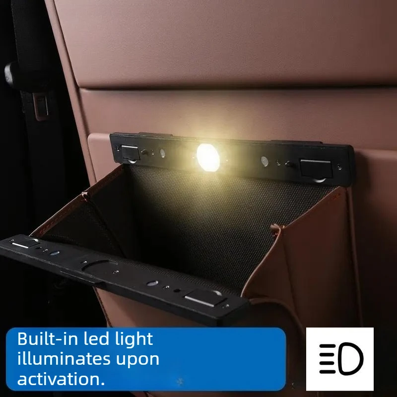 Premium Napa Leather Trash Can Compatible with BYD Xia Electric Vehicle Interior Accessories Custom Fit Garbage Bin Box