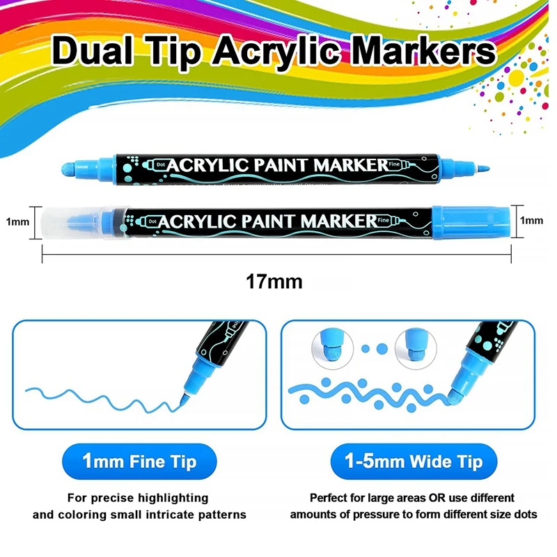 Marcadores de tinta acrílica premium, canetas para madeira, tela, pedra, pintura rupestre, 36 cores