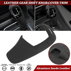 Inner Gear Shift Knob Cover Trim Protective Sticker Black Alcantara Suede For BMW 5 Series E60 2008-2010 X5 X6 E70 E71 2008-2013