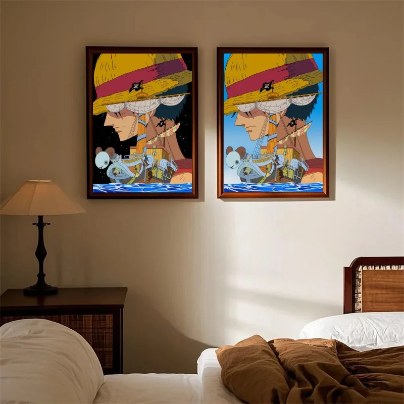 

Home Decoration Anime Wall One Piece Artwork Luffy Painting Zoro Sanji Canvas Printed Art Style Picture Poster Wall Child Gift
