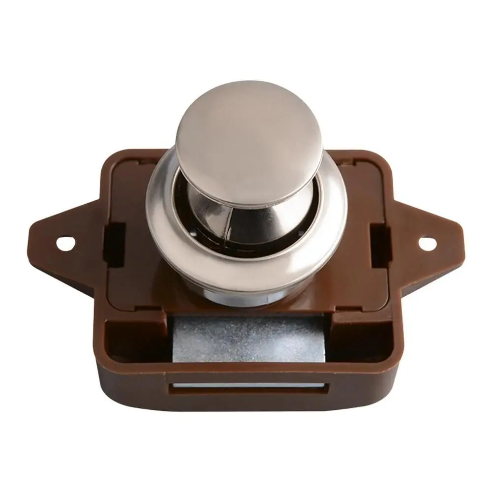 Furniture Accessory Hardware Push Lock Push Button Keyless Cabinet Knob Car Furniture Button Locks Cupboard Door Knob