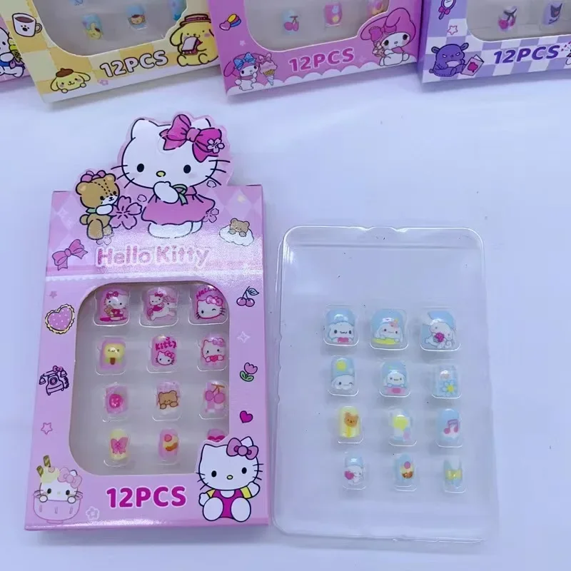 New 6 Box Sanrio Nail Sticker Anime Stickers Fashion Manicure Stickers Manicure Tattoos Set Mymelody Kuromi Cinnamoroll Gift