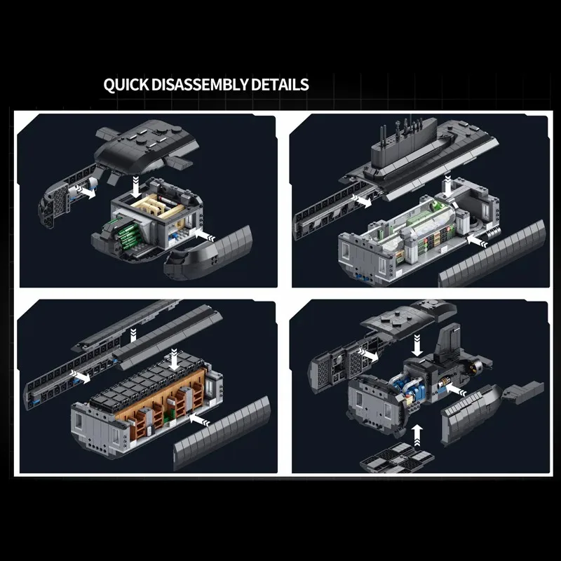 4474PCS Tipo Militare 941 Nave Submarine Nucleare Building Blocks, Edifici Pesanti Marini Modello di Montaggio Kit Set Regalo per Bambini Adulti
