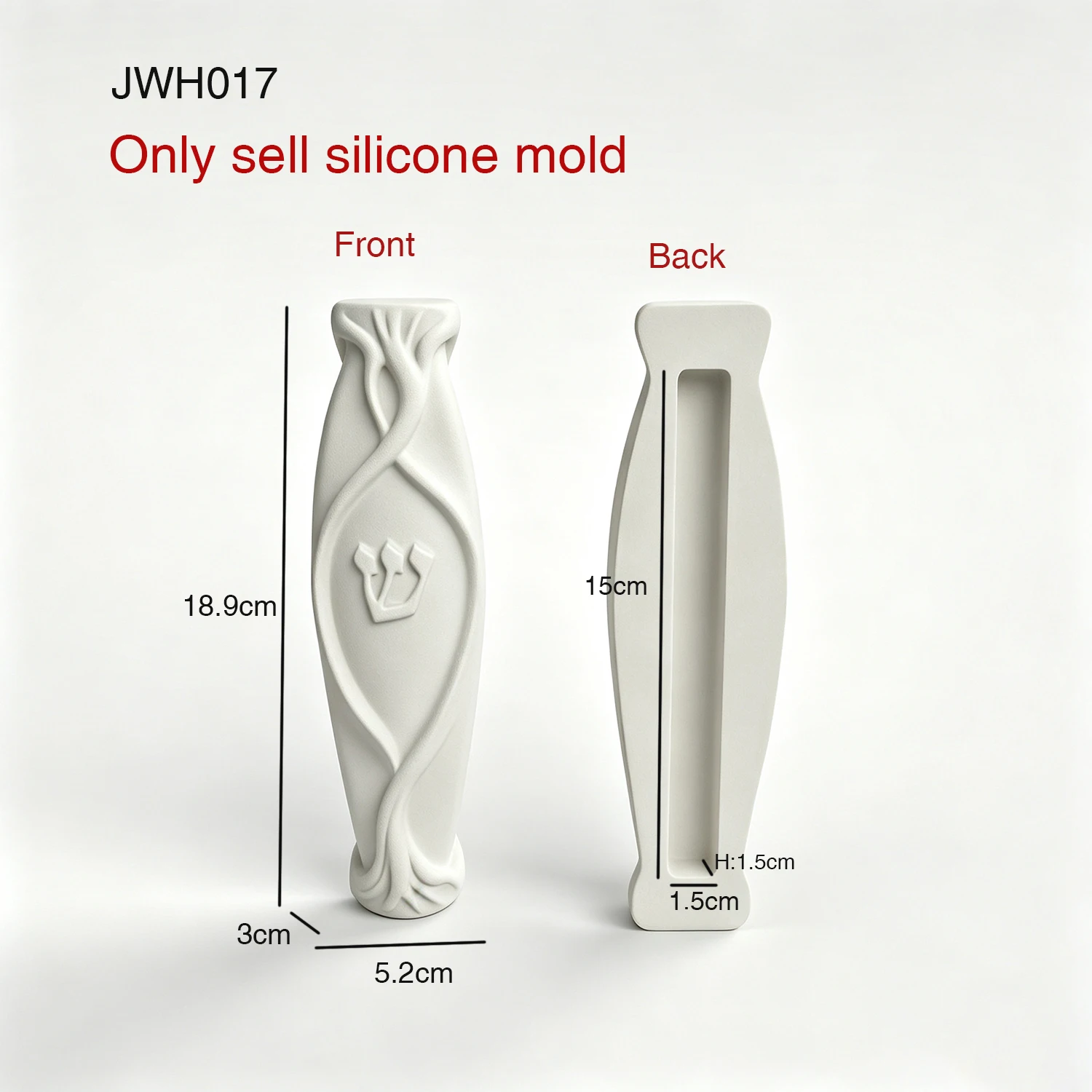  Silicone Mold For Sculpted Root Mezuzah Box, Handmade Jewish Door Mezuza Case Mould, Cement Gypsum DIY Religious Home Decor