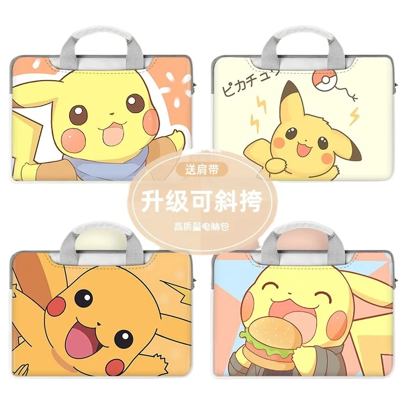 

Pikachu Anime Merchandise Laptop Bag Cute Large Capacity Tablet Organizer Cartoon Handbag Laptop Case 12in 13in 14in 16in 15in