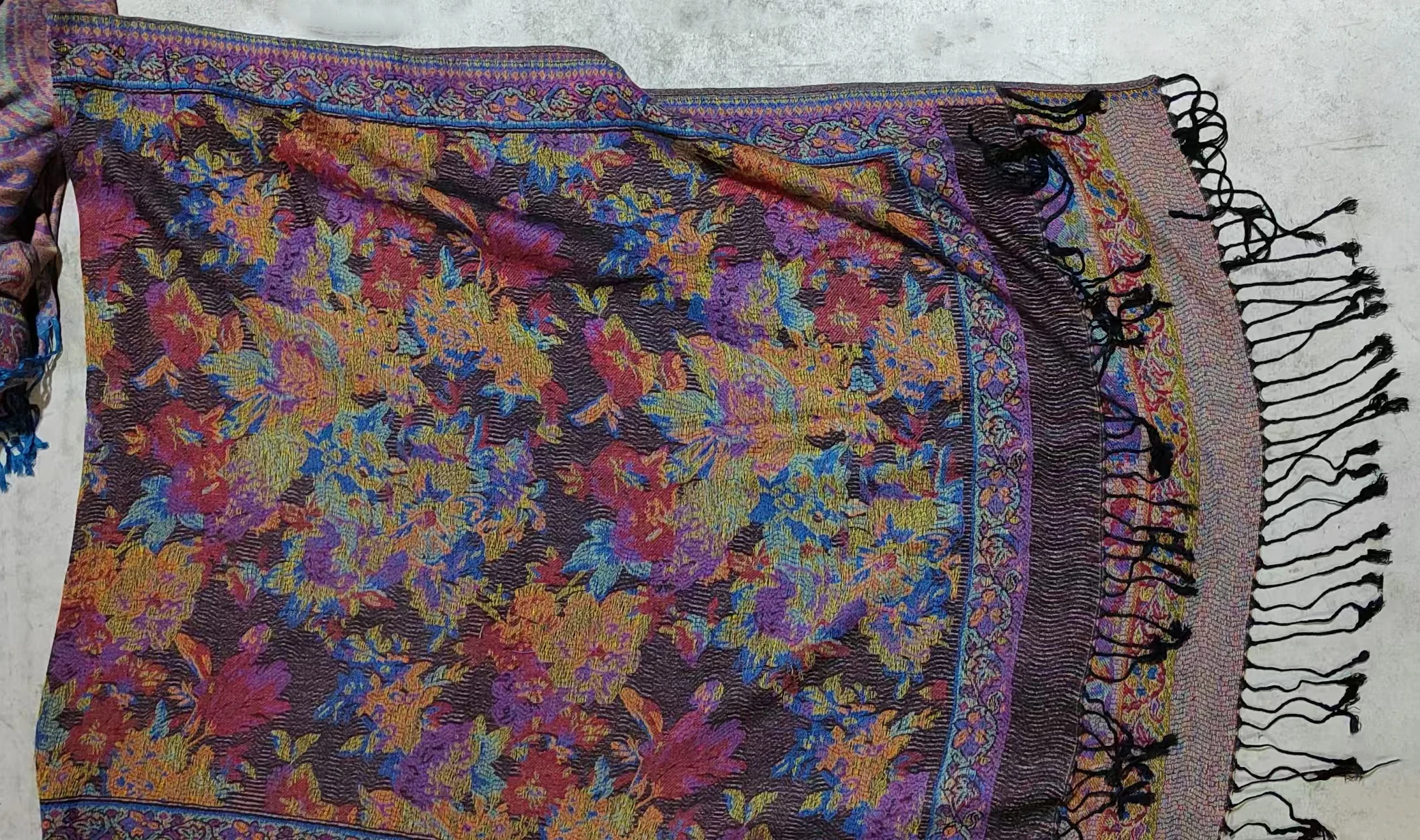 70x175cm Femmes Paisley Echarpe Cachemire Sentiment Pashmina Chales Gland Hijab Bandeau Femme Hiver Foulards Foulard – Detail 6