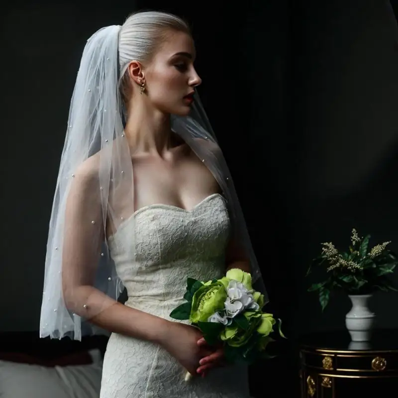 الحجاب الزفاف الحجاب الزفاف القصير الزفاف الحجاب الساخن العروس زي لينة ورقيقة الوجه الحجاب الملحقات HLTS02