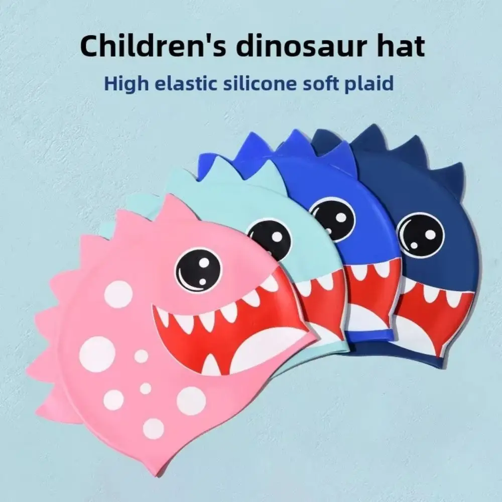 

Shark Children's Swimming Cap Cartoon Animal Waterproof Silicone Swimming Hat Long Hair Ear Protection Printed Swimming Cap