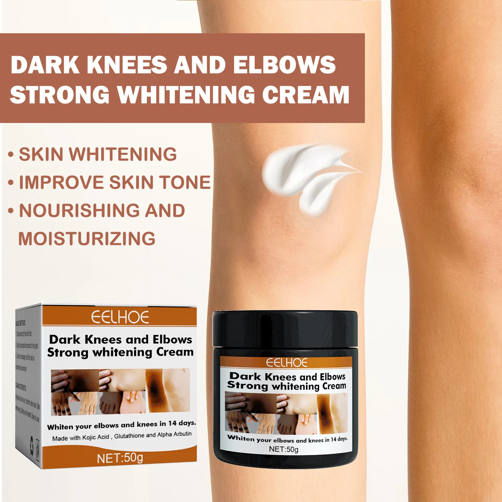 Dark Knuckles Creme Clareamento Rápido, Corretores de Pigmentação para Pele Negra, Mão Knuckle, Cotovelos, Joelho, Creme Removedor de Manchas Intensa