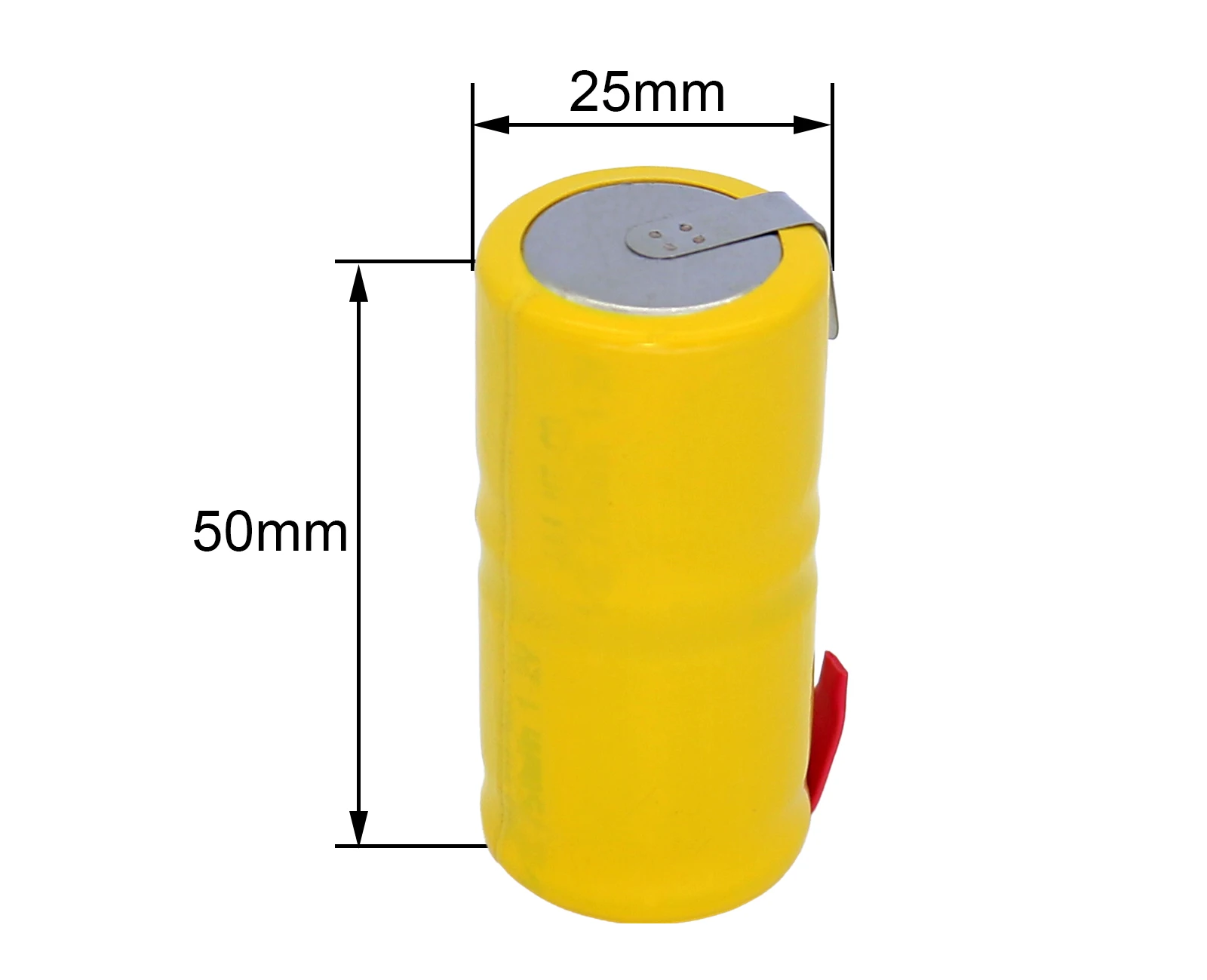 Ni-Cd 1/2C 2.4V 750mAh 25x50mm w/tabs For Braun Tube 4730 Brush Rechargeable Battery