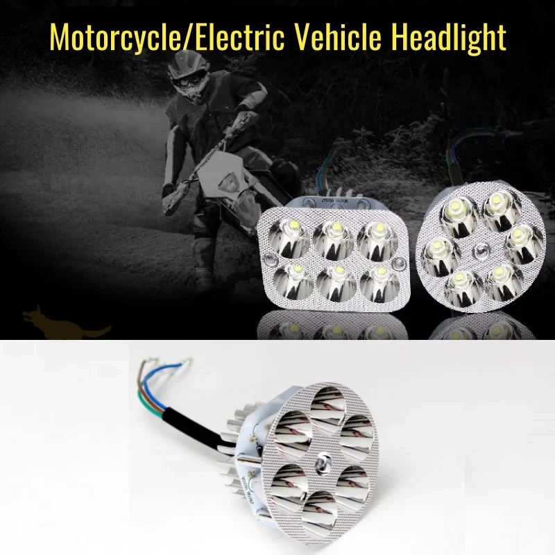 Universal Motorcycle LED Headlight Far Near Light Electric Car Built-in Spotlight Universal for Car Light Motor Bike Headlight