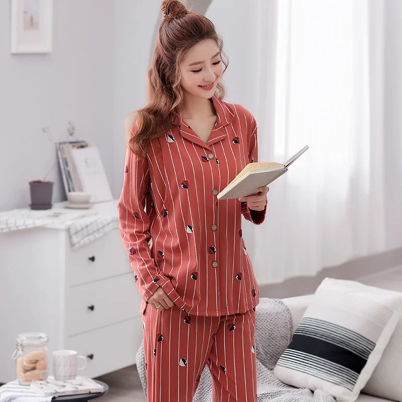 Striped Printed Maternity Nursing Sleepwear Breastfeeding Nightwear for Pregnant Women Pregnancy Breast Feeding Pajamas Suits