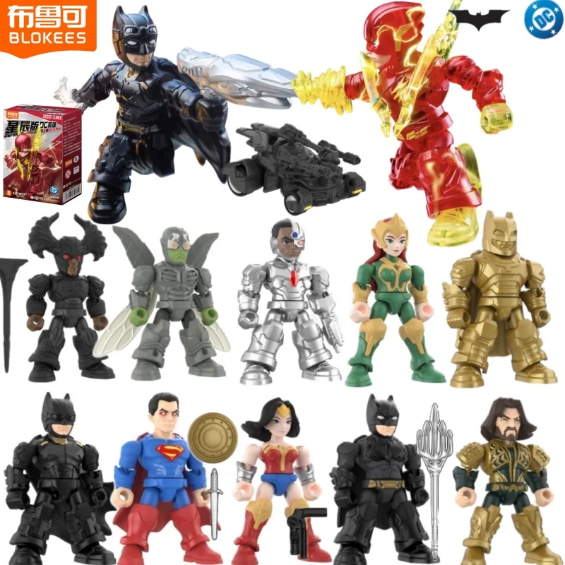 BLOKEES Boneco de Montar Homem de Blocos Edição Estrela Heróis da DC 2ª Liga da Justiça Batman The Flash Superman Modelo de Montagem Brinquedo de Bolso Presente