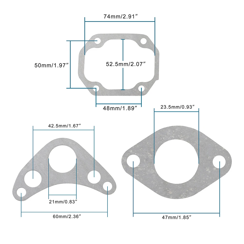 Engine Repair 52.4mm Gasket Kit Top End Gasket Prevent Leaks Reliable Sealing Complete Rebuild Kit DIY Installation
