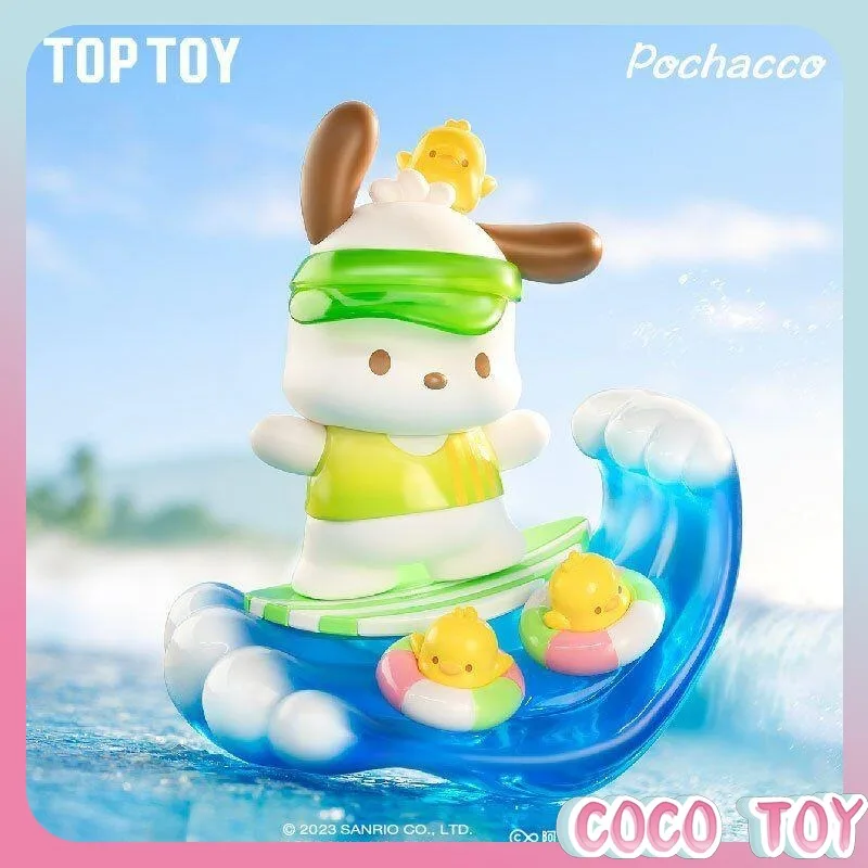 Genuine Pochacco Holiday Beach Series Blind Box Collectible Figurine Cinnamoroll Tabletop Display Ornament Limited Edition Set view 2