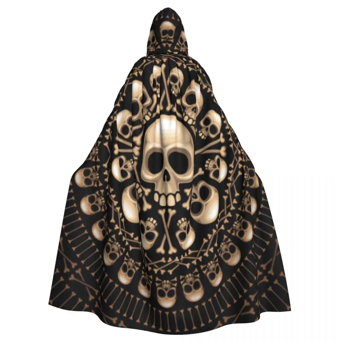 Witch Cloak Rosette Consist Of Skulls Halloween Cosplay Costume Unisex Adult Cloak Retro Ages Cape