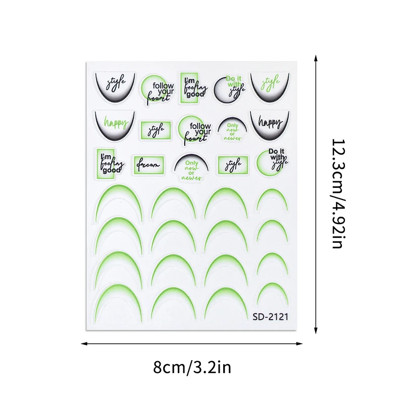 أدلة مانيكير لتقوم بها بنفسك مسمار ديكور التدرج الخط الفرنسي مسمار الفن ملصقات متعدد الألوان ذاتية اللصق المنزلق تصميم الاستنسل