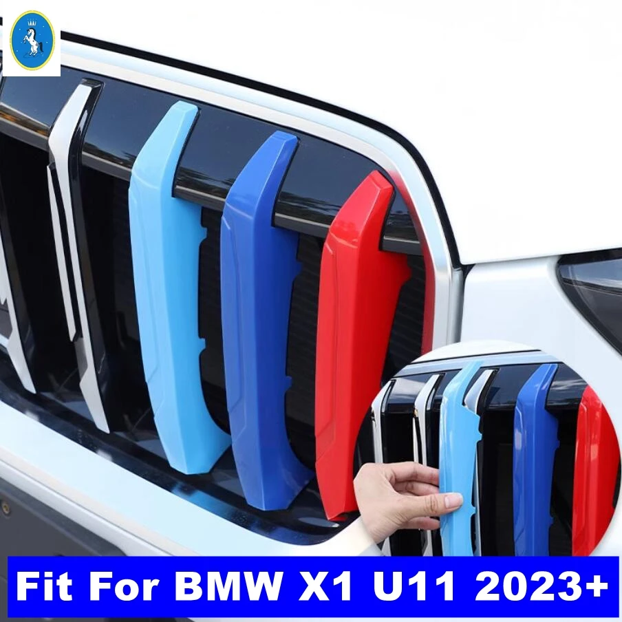 

3PCS Tricolor Auto Front Center Grille Grill Strips Decor Cover Trim Accessories Exterior Refit Kit Fit For BMW X1 U11 2023 2024