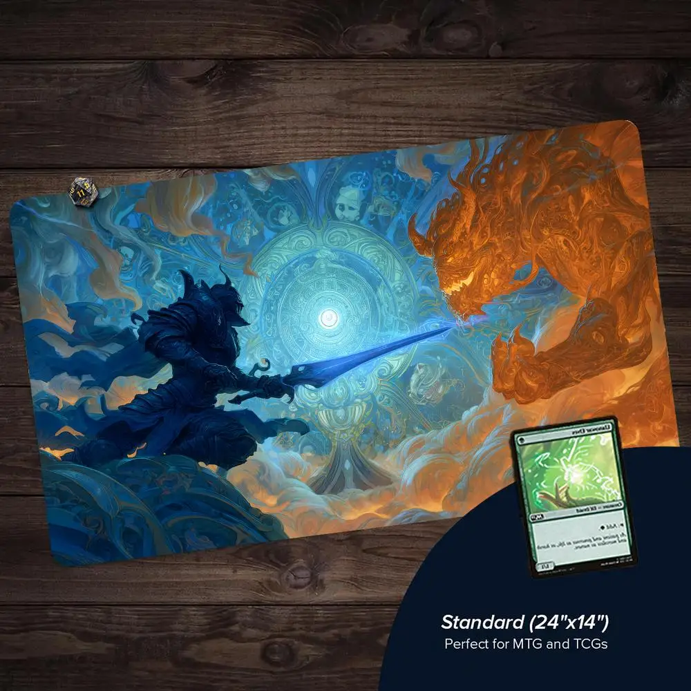 

Фэнтезийный темный и легкий боевой дизайн MTG Playmat 35X60 см Волшебная карта Боевой коврик Нескользящий коврик Magic mtg Настольный игровой коврик