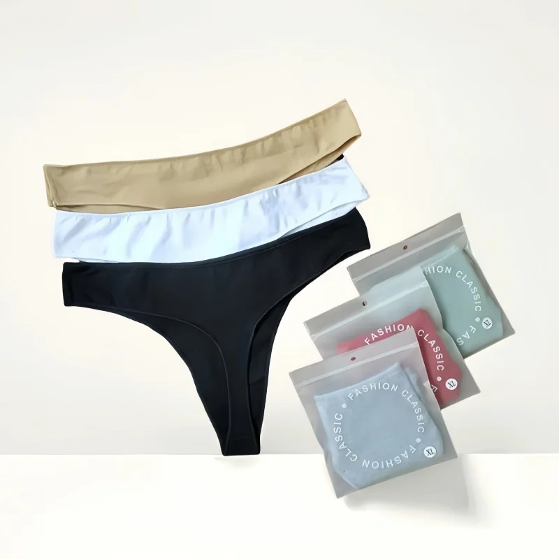 4Pcs/Set Cotton Panties Women Low Rise G-String Cotton Breathable Thongs Seamless Underwear Female Underpants Sexy Lingerie image 4