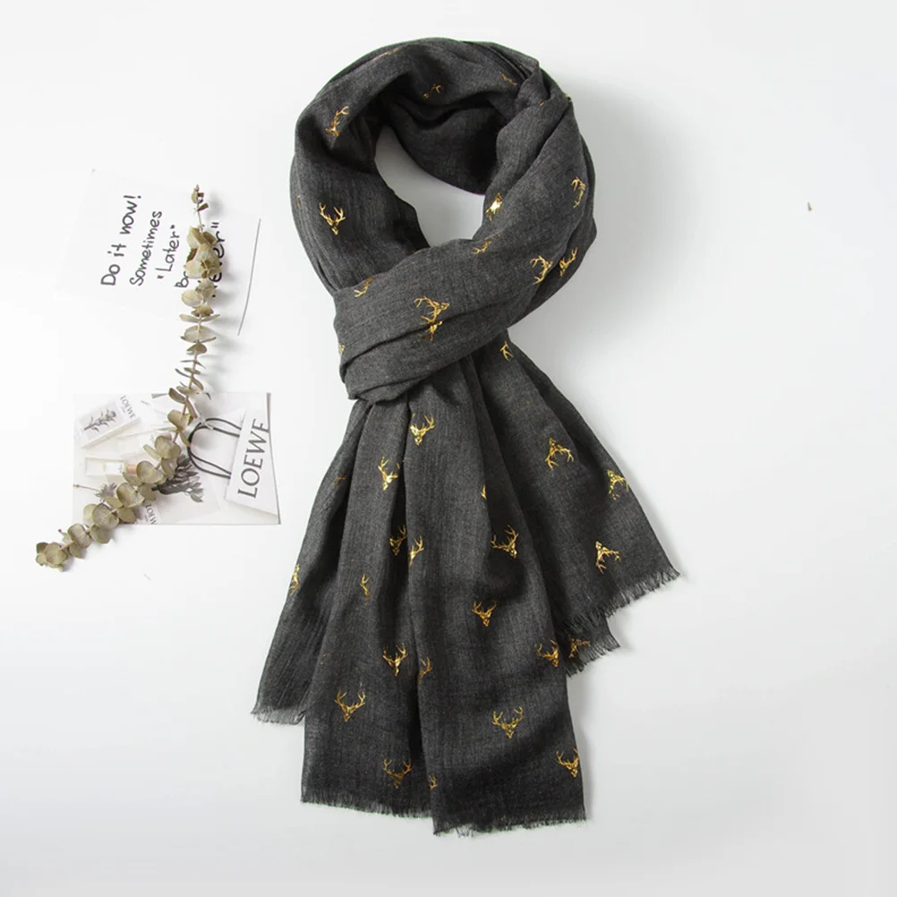 

Warm Christmas Deer 2023 Soft Winter Stylish Scarf For Women Men Cotton Xmas Scarf Fashionable Winter Accessory